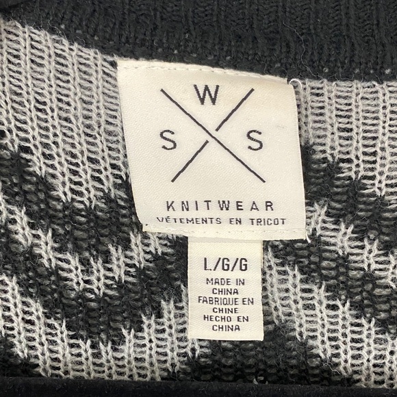 SWS Duster Cardigan Aztec Pattern Waterfall Front Size Large Knit Sweater - Picture 2 of 7